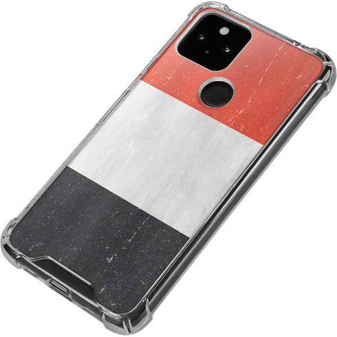 Yemen Flag Distressed Google Pixel 5 Clear Case